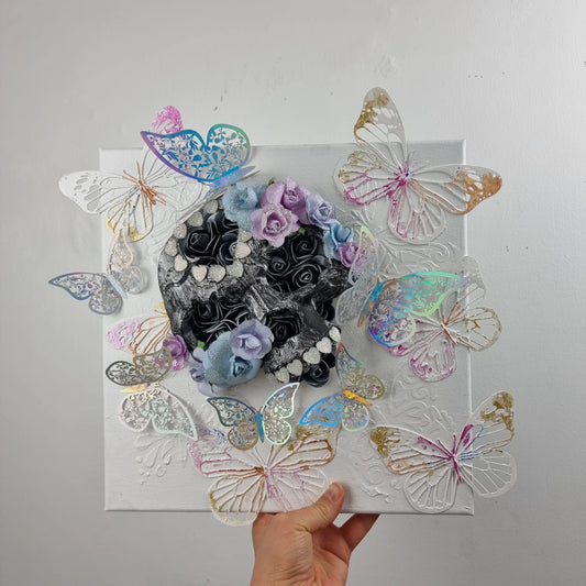 Abstract Mixed Media 3D Textured Artwork ( bride of the butterflies ) Serathena