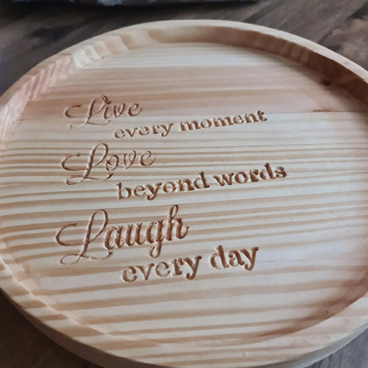 Circular Wooden Tray Scent Sational Wax melts