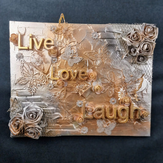 Live Love Laugh - 3D Textured Mixed Media Artwork Serathena