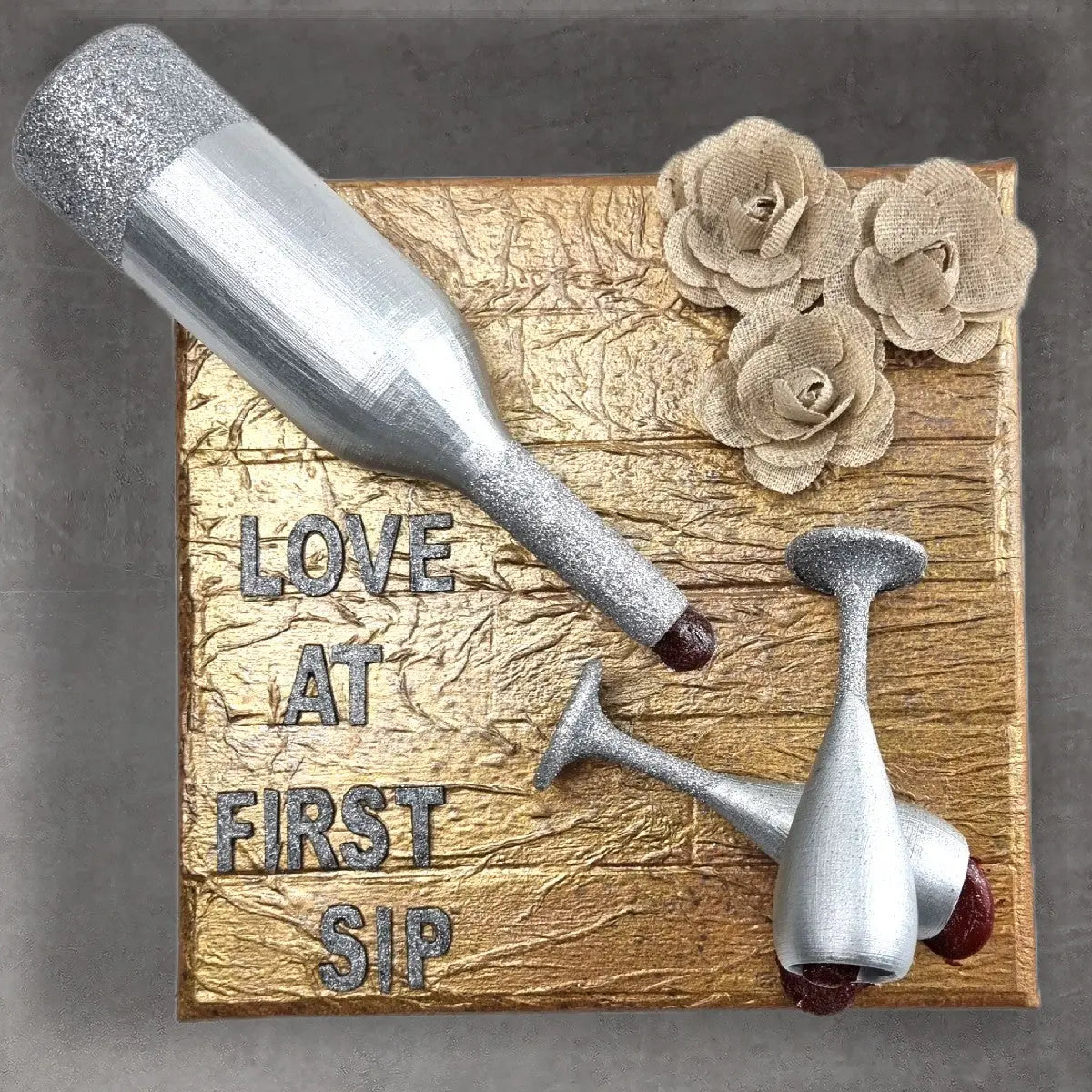 Unique Handmade 3d painting canvas quote "love at first sip" Serathena